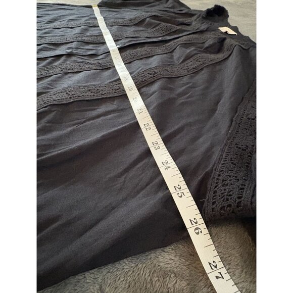 LOGO Lavish Women's Bohemian Peasant Lace Trim Blouse XL Button Front Boho - Picture 10 of 11